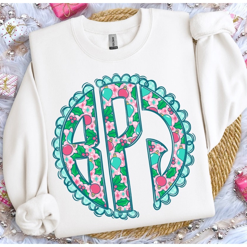 CHEERFUL AND CHECKED MONOGRAM|Infant|Toddler|Youth|Adult 11″|Adult 12″|Mockup