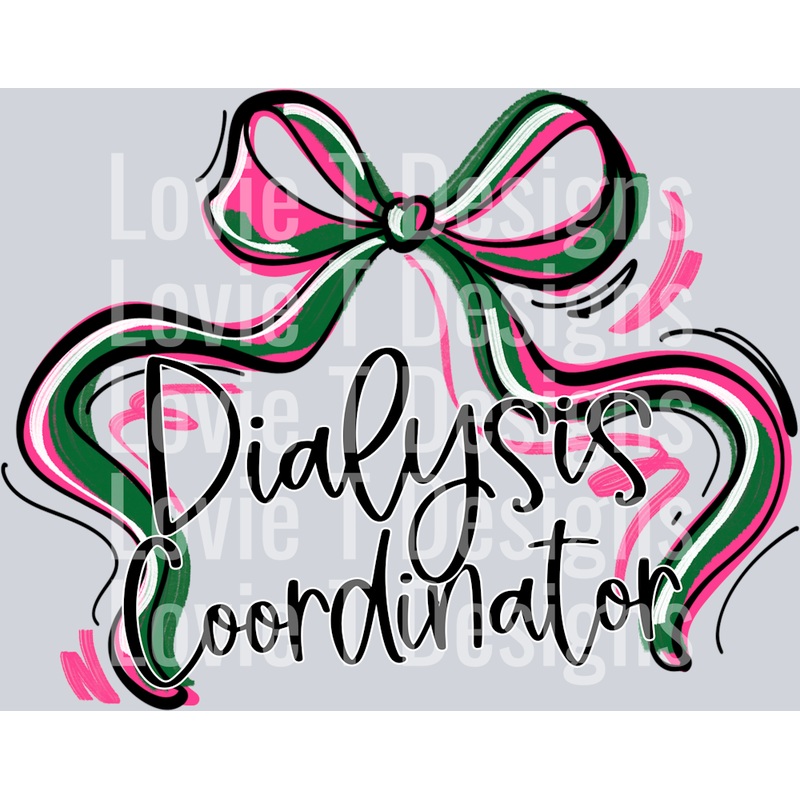 RIBBON SPORTS BOW DIALYSIS COORDINATOR KELLY GREEN PINK