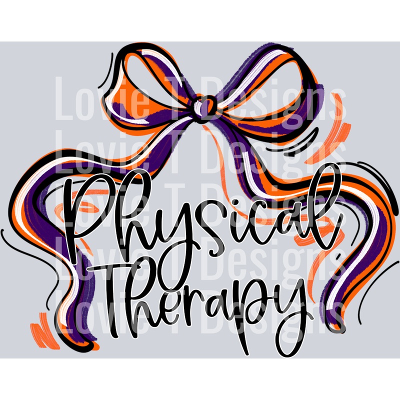 RIBBON SPORTS BOW PHYSICAL THERAPY PURPLE ORANGE