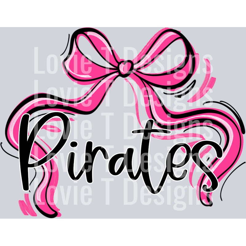 RIBBON SPORTS BOWS PINK PIRATES