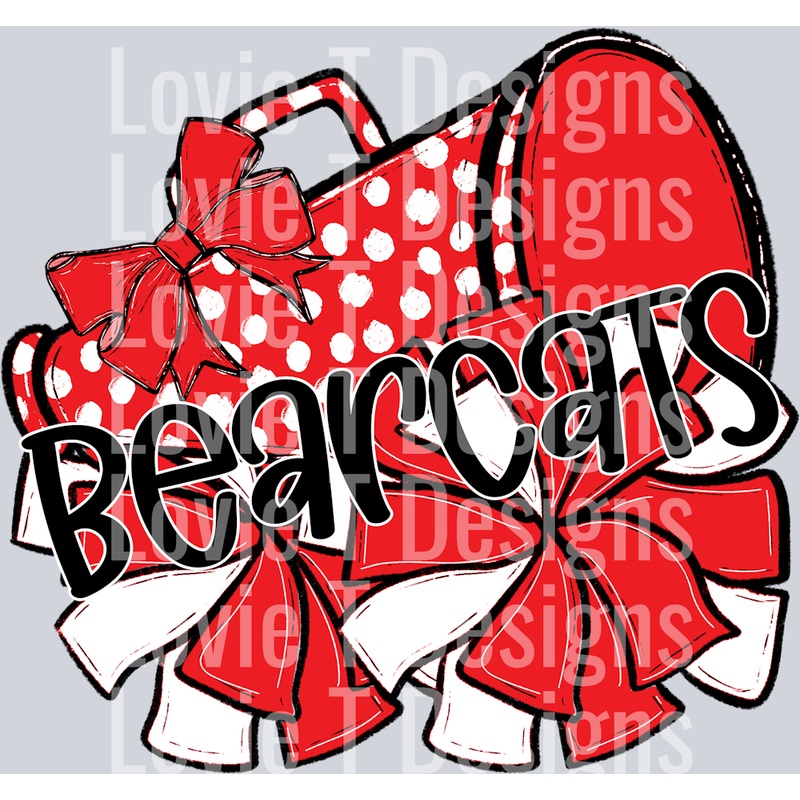SO SPORTY MEGAPHONES AND POMS RED BEARCATS
