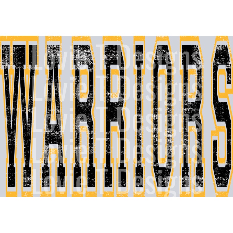 WARRIORS BLACK AND YELLOW GOLD VARSITY STYLE