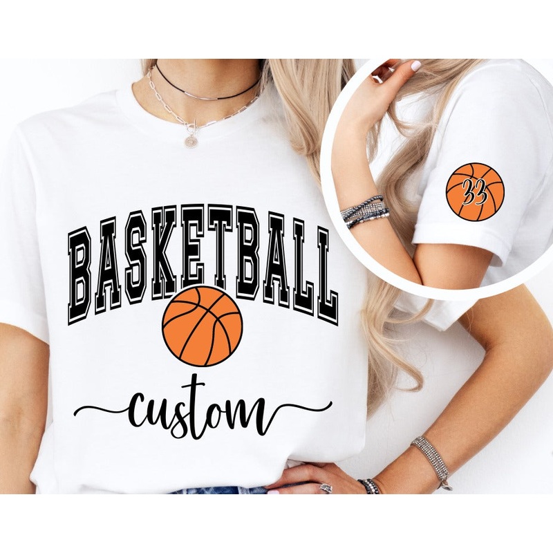 Arched Basketball + Custom Team Name + Sleeve