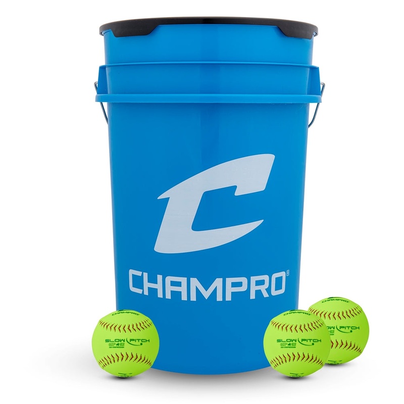 Champro Softball Bucket with 2 Dozen 12 Softballs