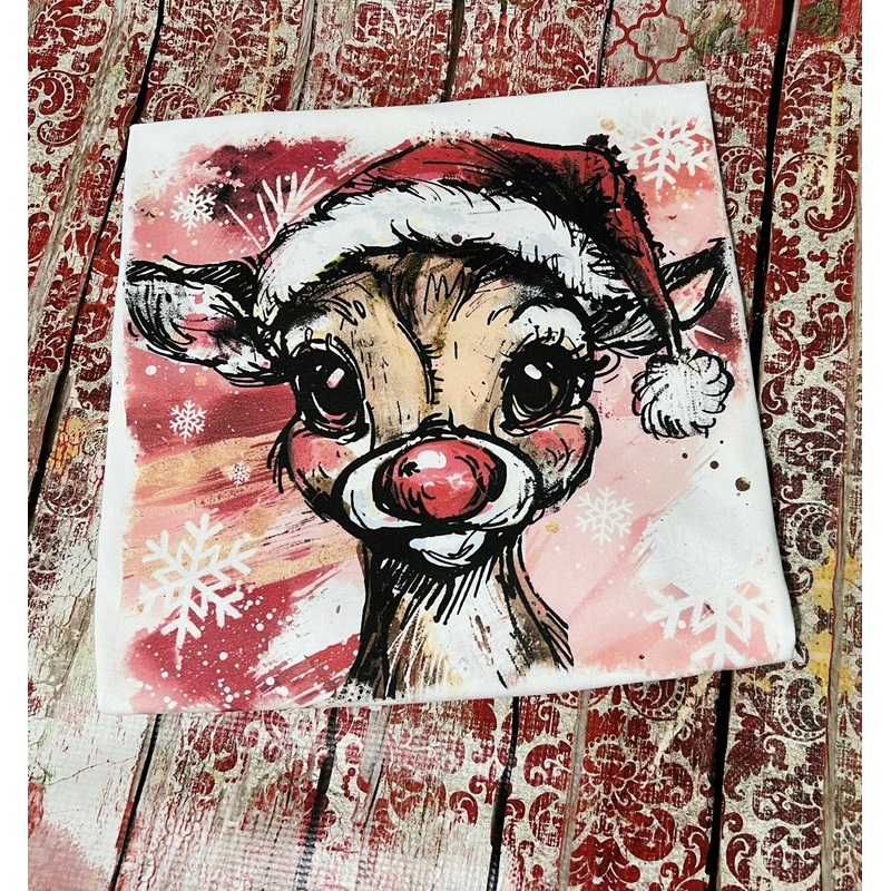 Christmas Reindeer White Tee|S|M|L|XL|2XL|3XL|4XL|5XL