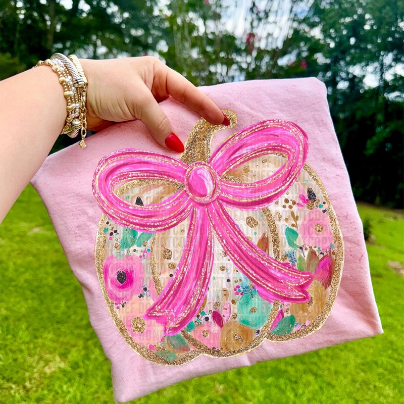 Glittery Floral Pumpkin|S|M|L|XL|2XL|3XL