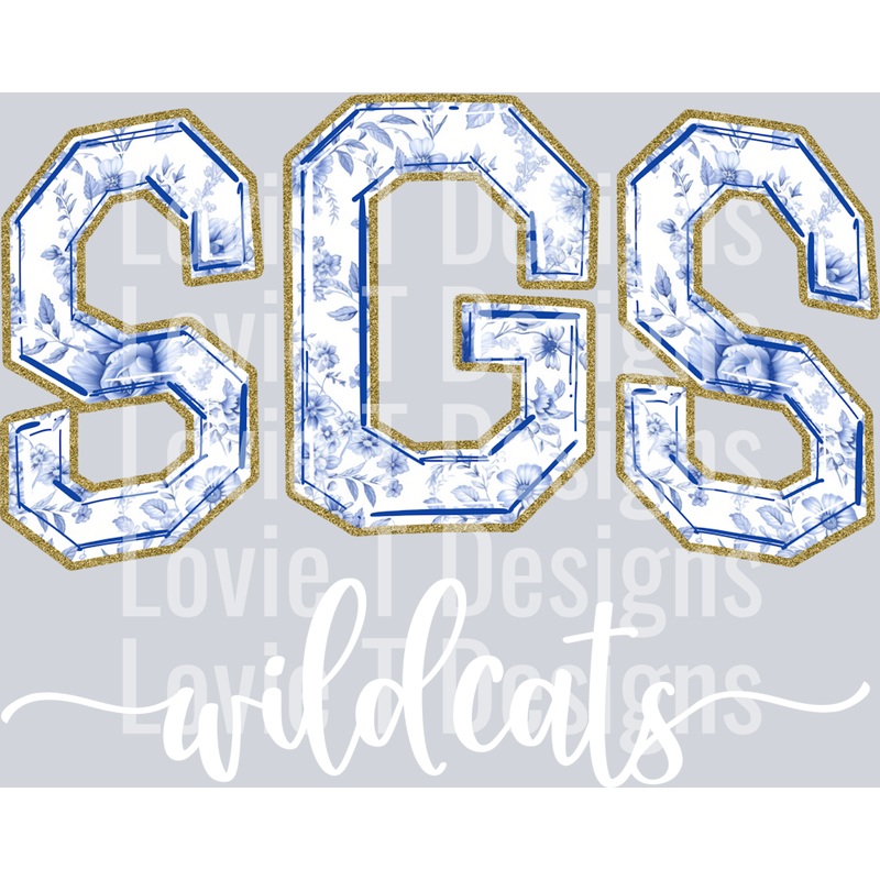 SGS WILDCATS BLUE TOILE|Youth 8.5″(8.50in x 6.71in)|Adult 11″(11.00in x 8.69in)|Adult 12″(12.00in x 9.48in)