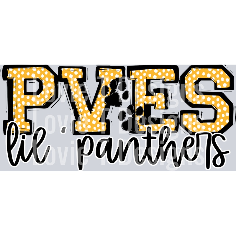SO SPORTY PVES YELLOW DOT LITTLE PANTHERS BLACK PAW