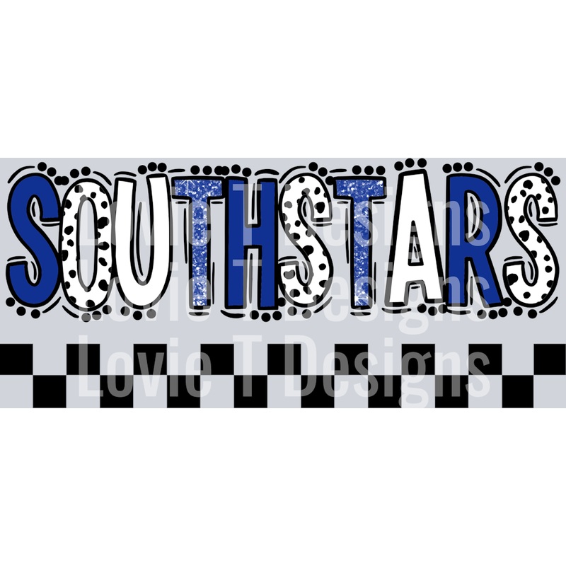 SOUTHSTARS DOODLE DOT ROYAL AND WHITE