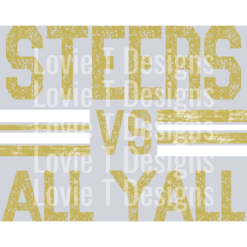 STEERS VS ALL YALL VEGAS GOLD AND WHITE NO APOSTROPHE