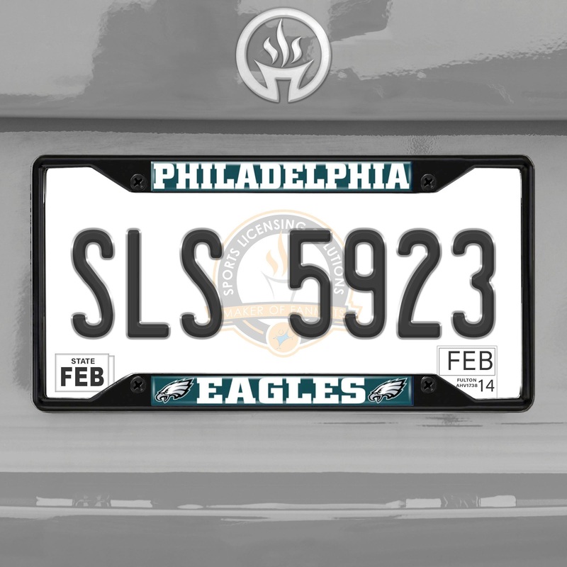 Fanmats Philadelphia Eagles Metal License Plate Frame Black Finish