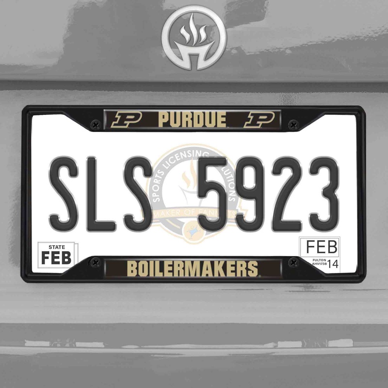 Fanmats Purdue Boilermakers Metal License Plate Frame Black Finish