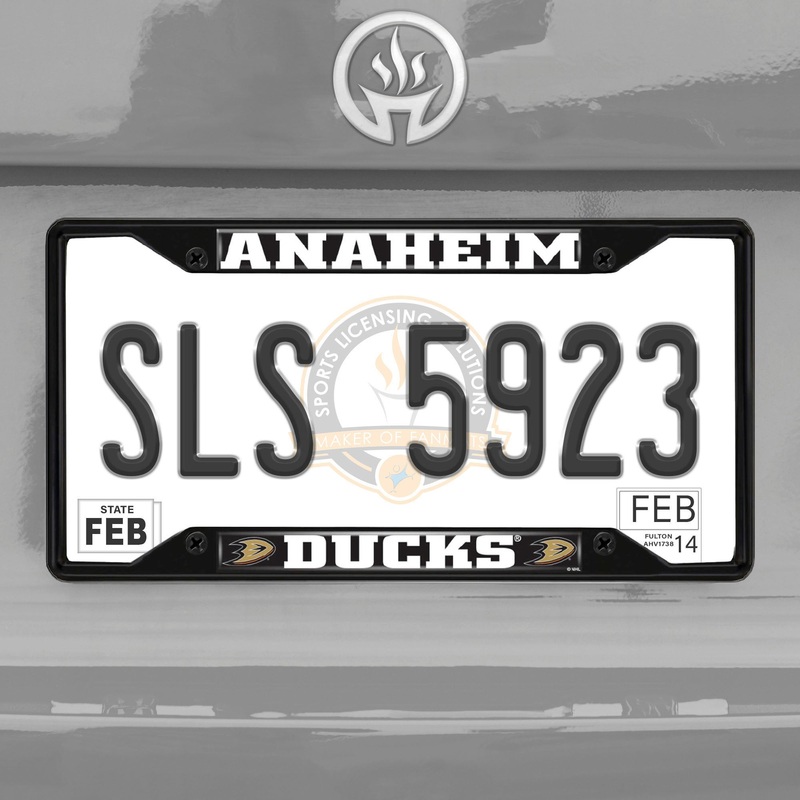 Fanmats Anaheim Ducks Metal License Plate Frame Black Finish