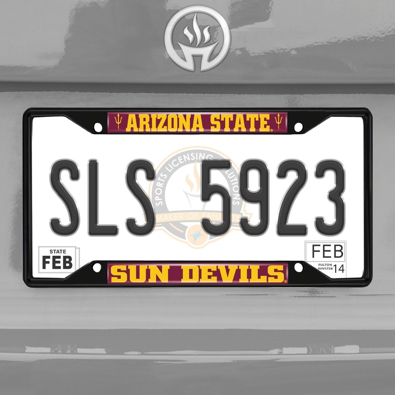 Fanmats Arizona State Sun Devils Metal License Plate Frame Black Finish