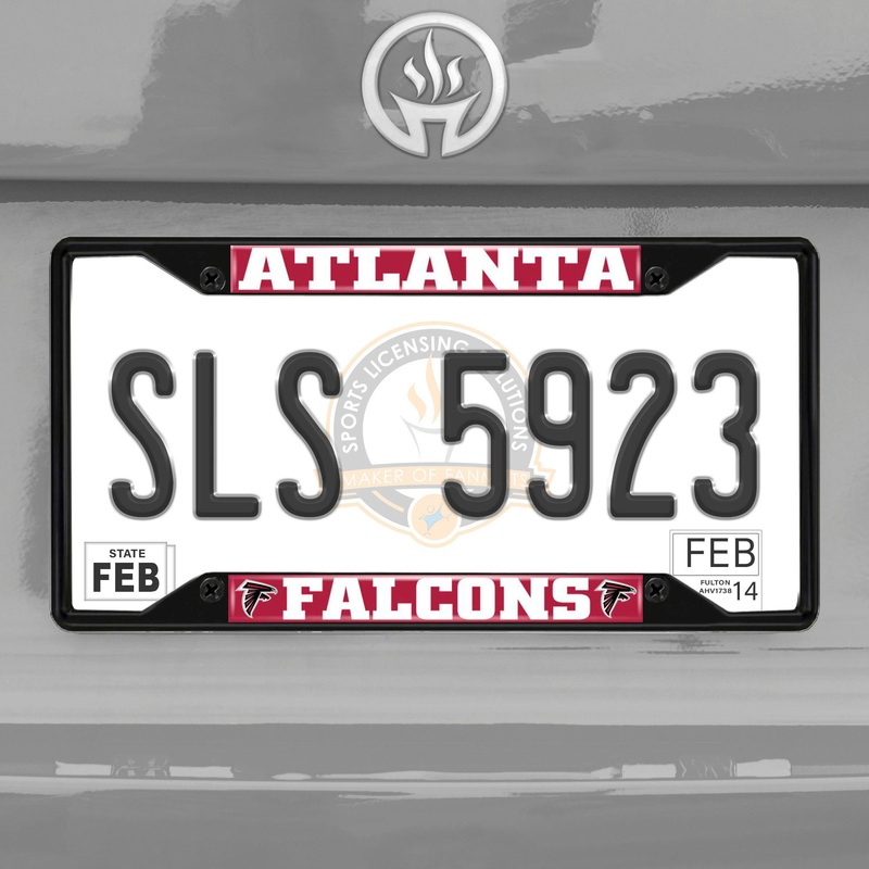 Fanmats Atlanta Falcons Metal License Plate Frame Black Finish