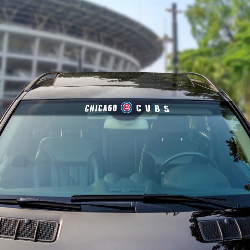 Fanmats Chicago Cubs Sun Stripe Windshield Decal 3.25 x 34