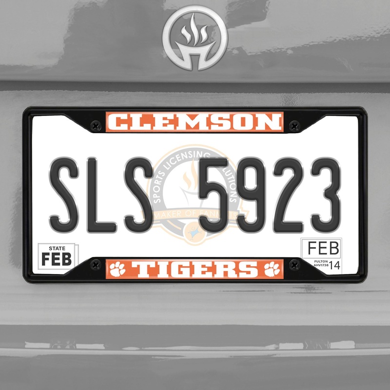 Fanmats Clemson Tigers Metal License Plate Frame Black Finish