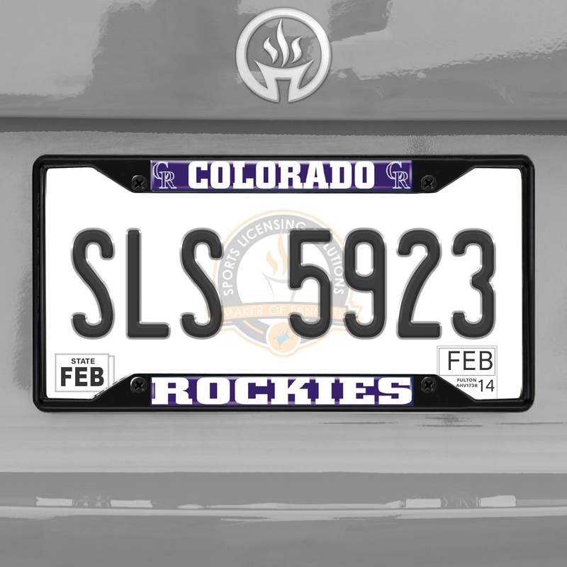 Fanmats Colorado Rockies Metal License Plate Frame Black Finish