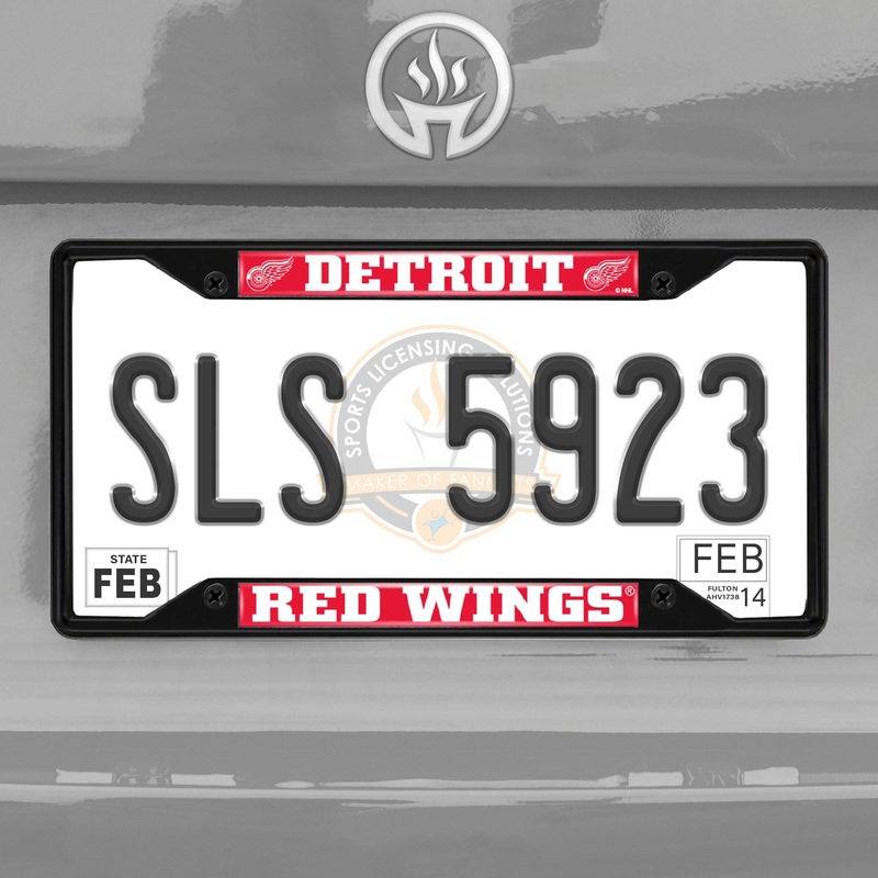 Fanmats Detroit Red Wings Metal License Plate Frame Black Finish