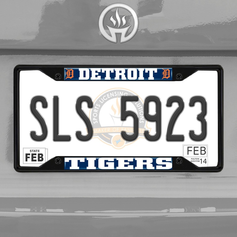 Fanmats Detroit Tigers Metal License Plate Frame Black Finish