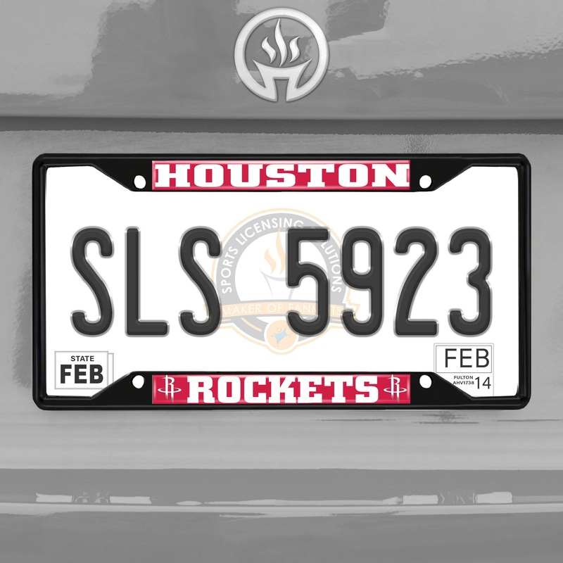 Fanmats Houston Rockets Metal License Plate Frame Black Finish