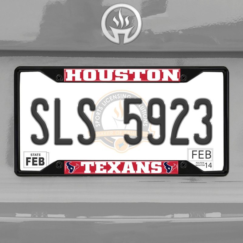Fanmats Houston Texans Metal License Plate Frame Black Finish