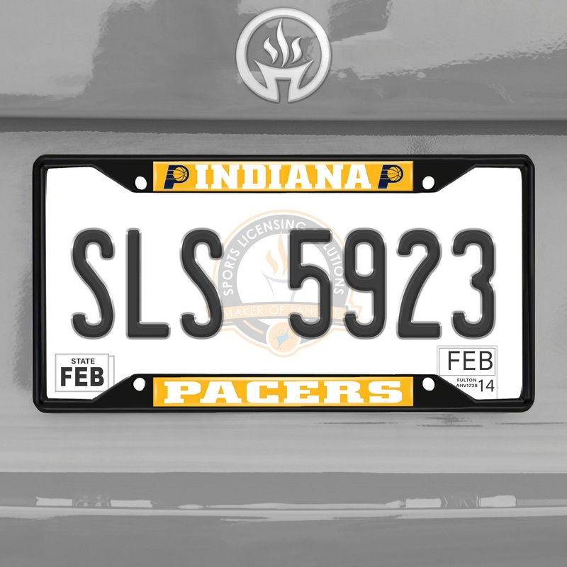Fanmats Indiana Pacers Metal License Plate Frame Black Finish