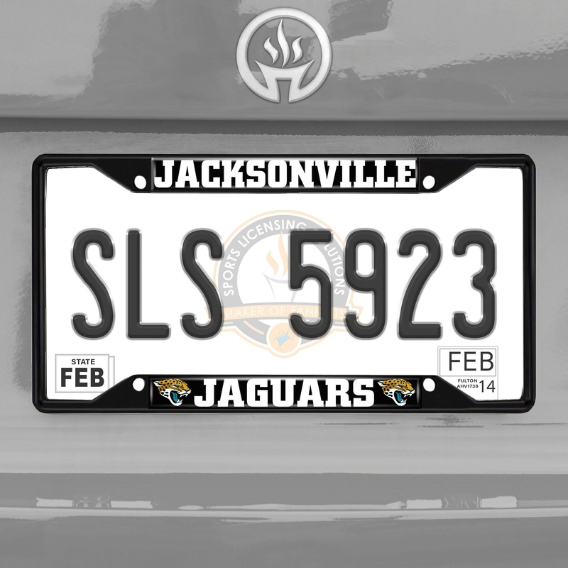 Fanmats Jacksonville Jaguars Metal License Plate Frame Black Finish