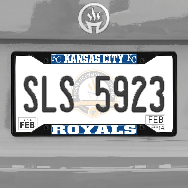 Fanmats Kansas City Royals Metal License Plate Frame Black Finish