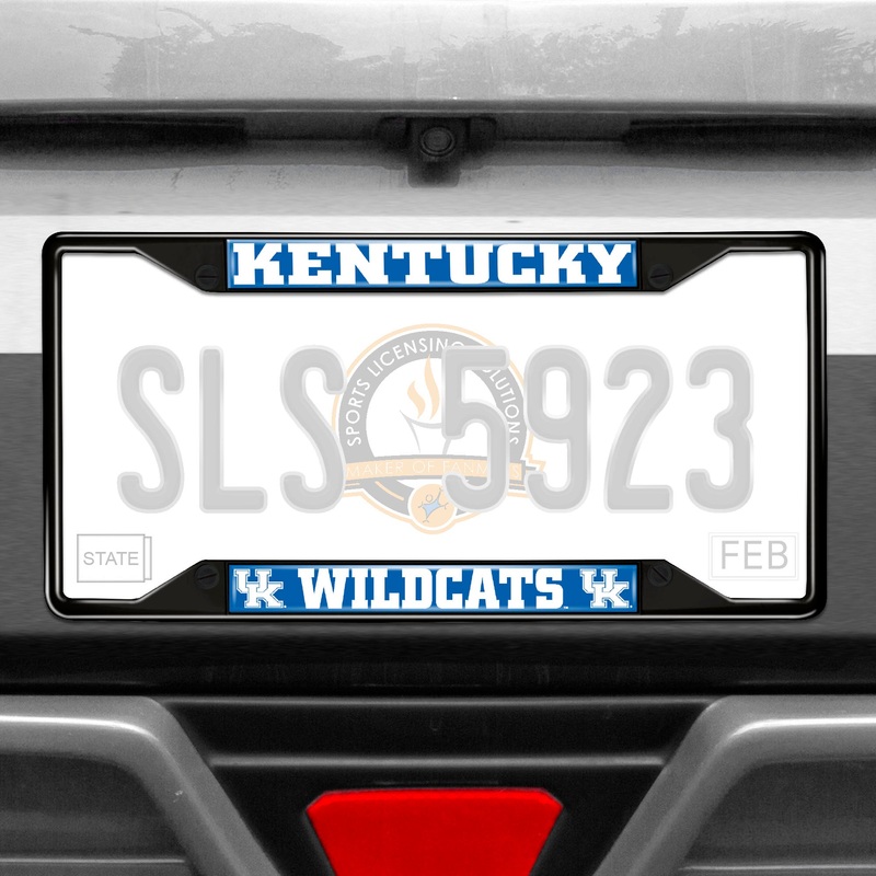 Fanmats Kentucky Wildcats Metal License Plate Frame Black Finish