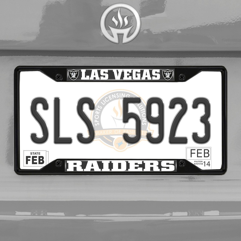 Fanmats Las Vegas Raiders Metal License Plate Frame Black Finish