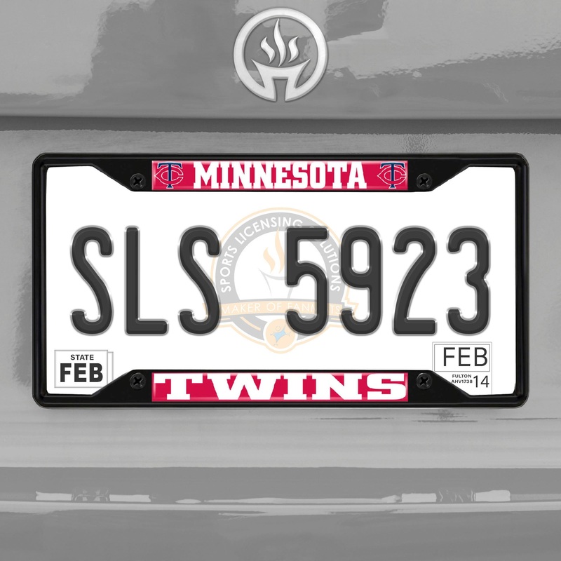 Fanmats Minnesota Twins Metal License Plate Frame Black Finish