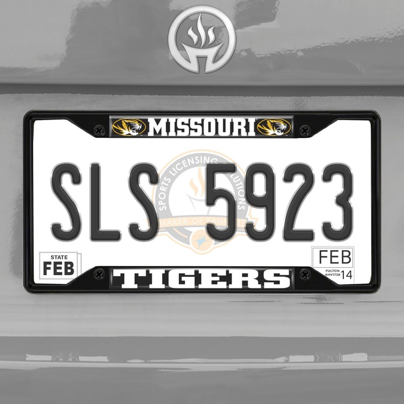 Fanmats Missouri Tigers Metal License Plate Frame Black Finish