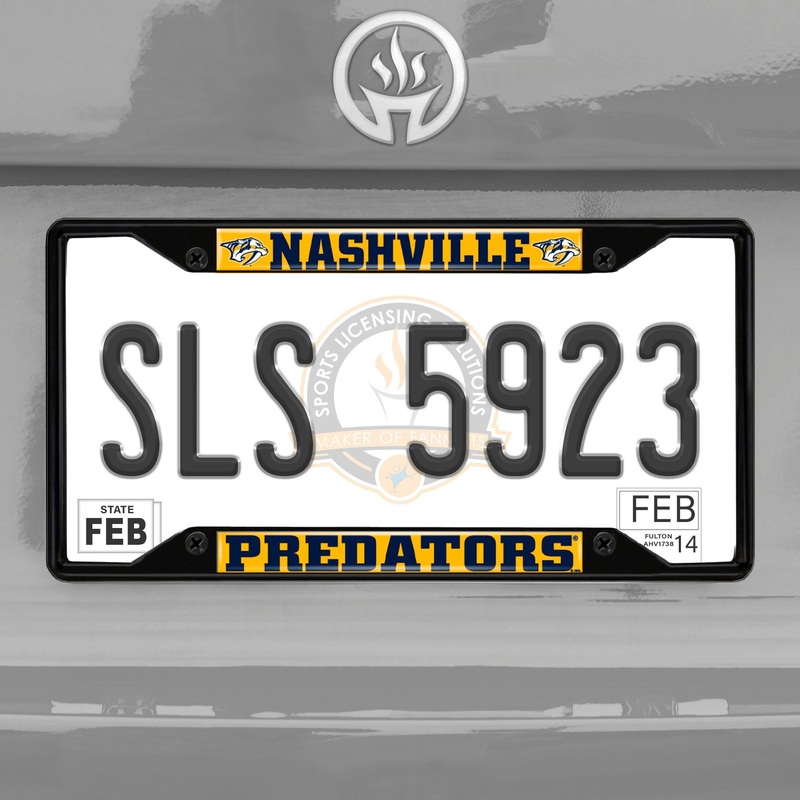 Fanmats Nashville Predators Metal License Plate Frame Black Finish