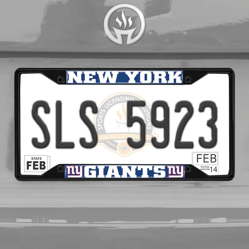 Fanmats New York Giants Metal License Plate Frame Black Finish