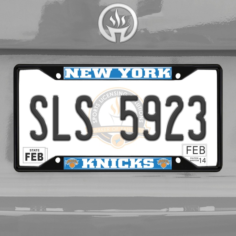 Fanmats New York Knicks Metal License Plate Frame Black Finish