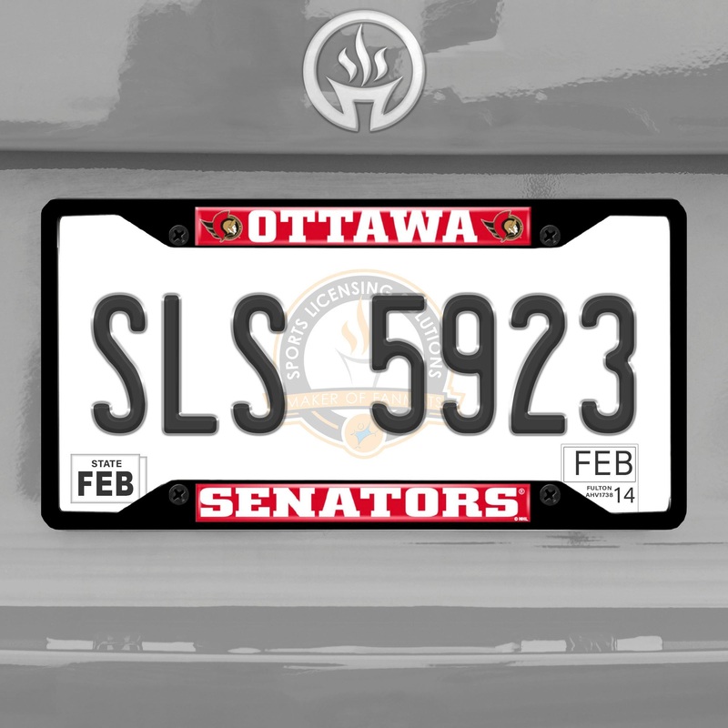Fanmats Ottawa Senators Metal License Plate Frame Black Finish