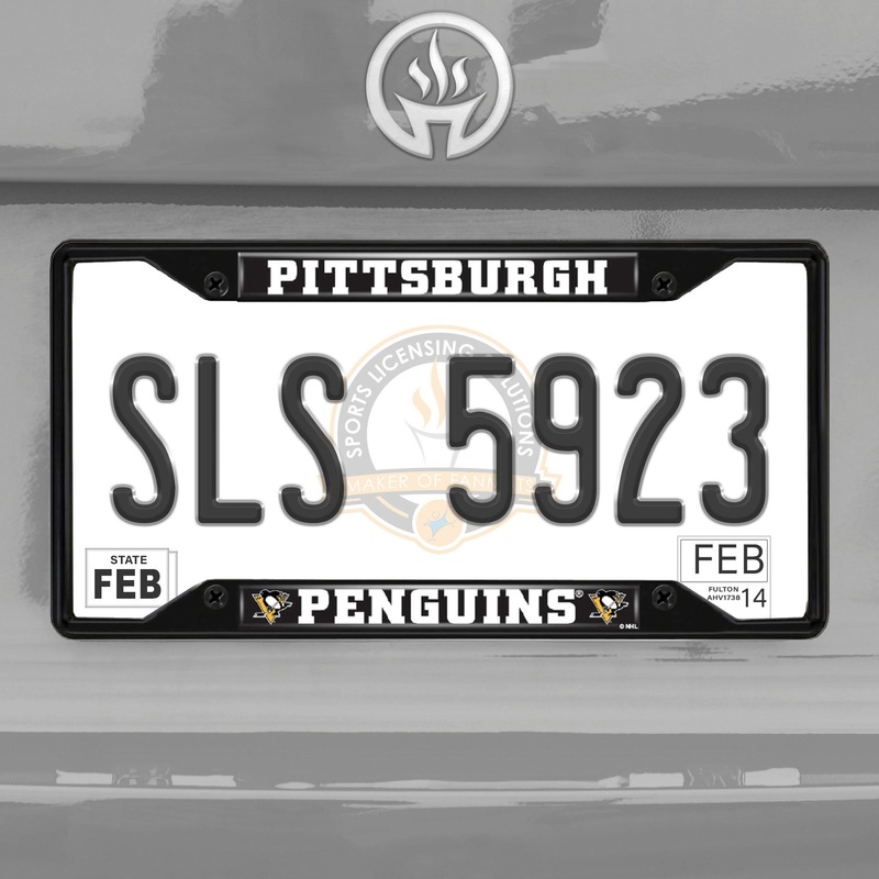 Fanmats Pittsburgh Penguins Metal License Plate Frame Black Finish