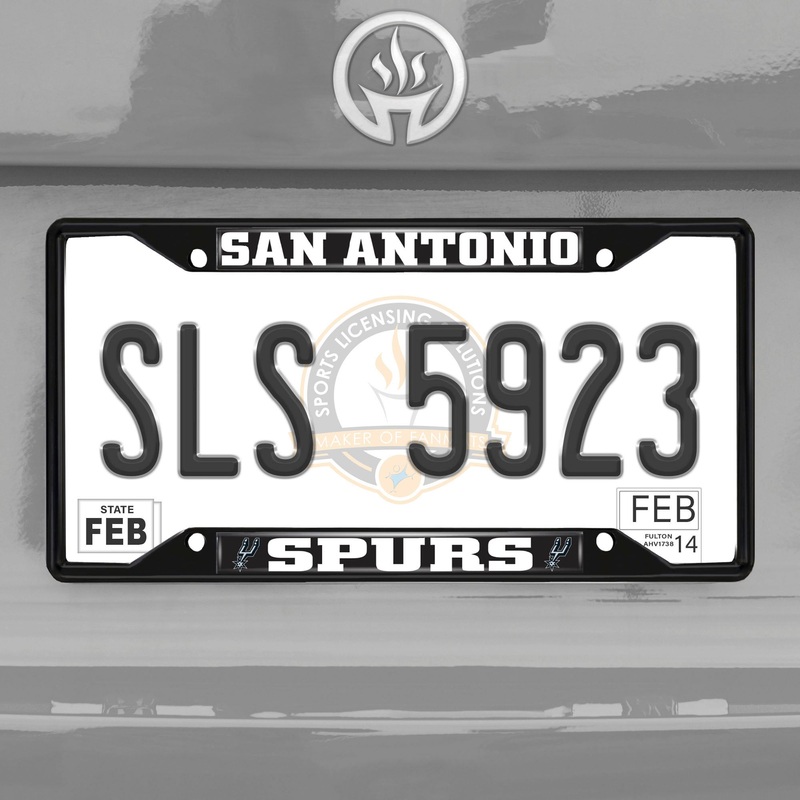 Fanmats San Antonio Spurs Metal License Plate Frame Black Finish