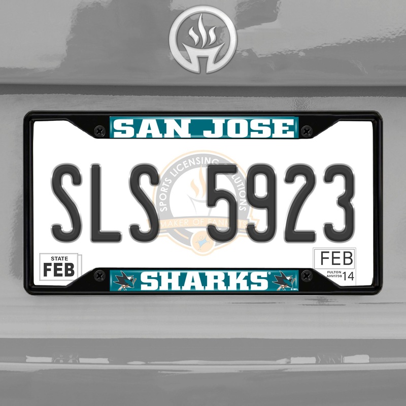 Fanmats San Jose Sharks Metal License Plate Frame Black Finish