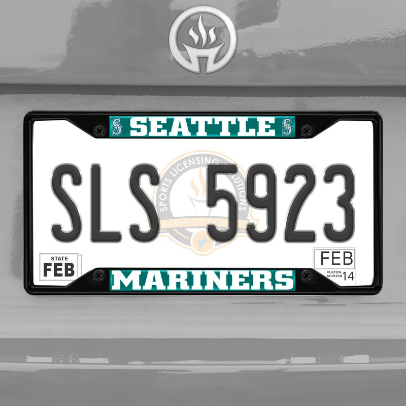 Fanmats Seattle Mariners Metal License Plate Frame Black Finish
