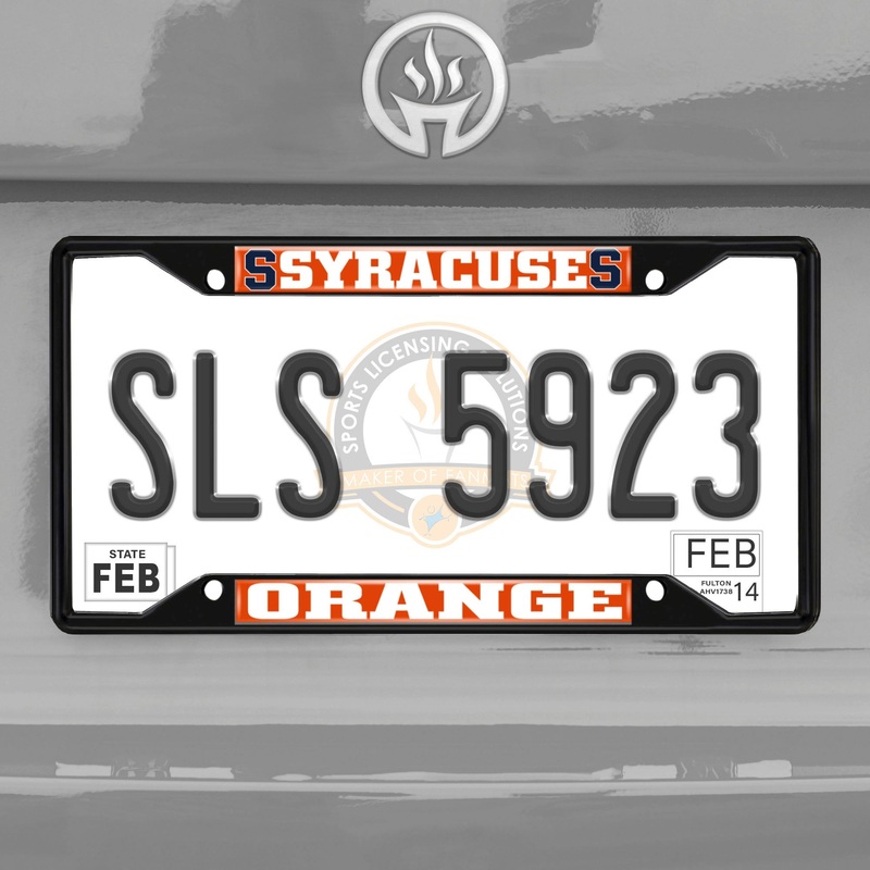 Fanmats Syracuse Orange Metal License Plate Frame Black Finish