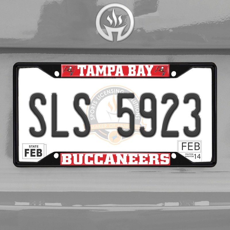 Fanmats Tampa Bay Buccaneers Metal License Plate Frame Black Finish