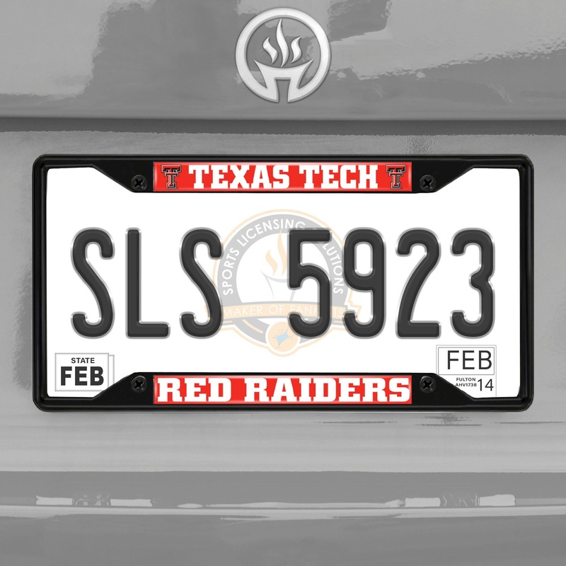 Fanmats Texas Tech Red Raiders Metal License Plate Frame Black Finish