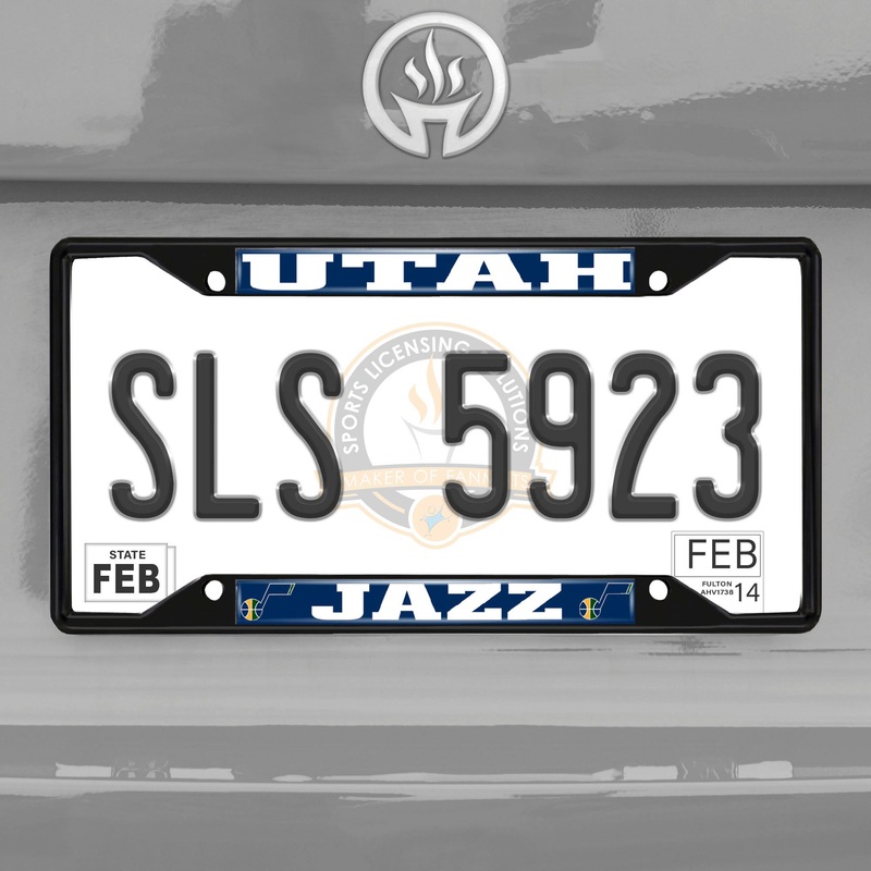 Fanmats Utah Jazz Metal License Plate Frame Black Finish