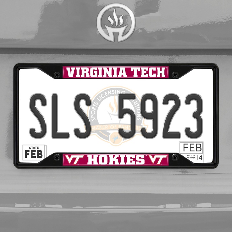 Fanmats Virginia Tech Hokies Metal License Plate Frame Black Finish