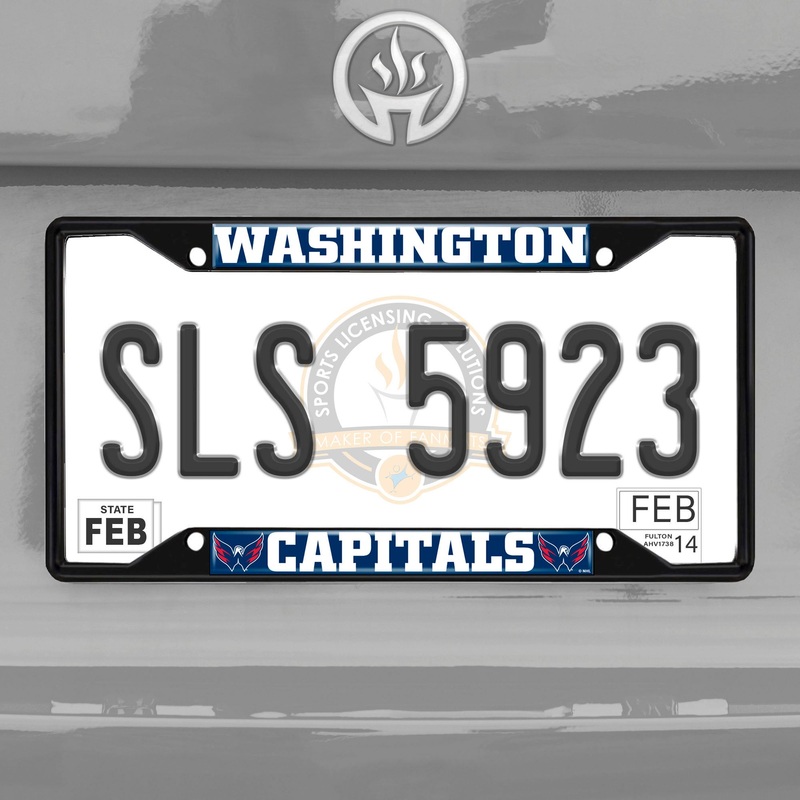 Fanmats Washington Capitals Metal License Plate Frame Black Finish