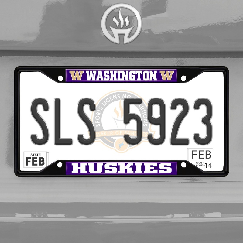 Fanmats Washington Huskies Metal License Plate Frame Black Finish