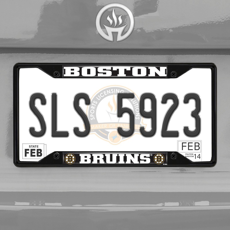 Fanmats Boston Bruins Metal License Plate Frame Black Finish