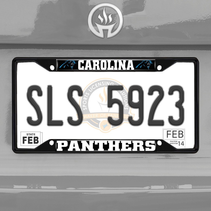 Fanmats Carolina Panthers Metal License Plate Frame Black Finish